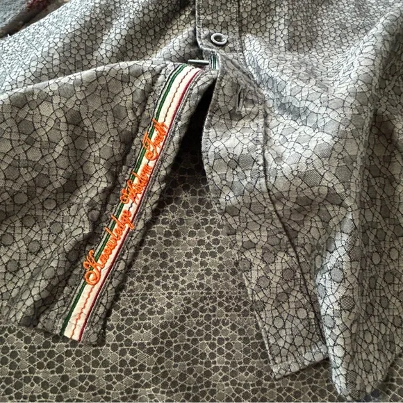 Robert Graham Gray Geometric Shirt with Colorful Collar Men’s S - Picture 4 of 8
